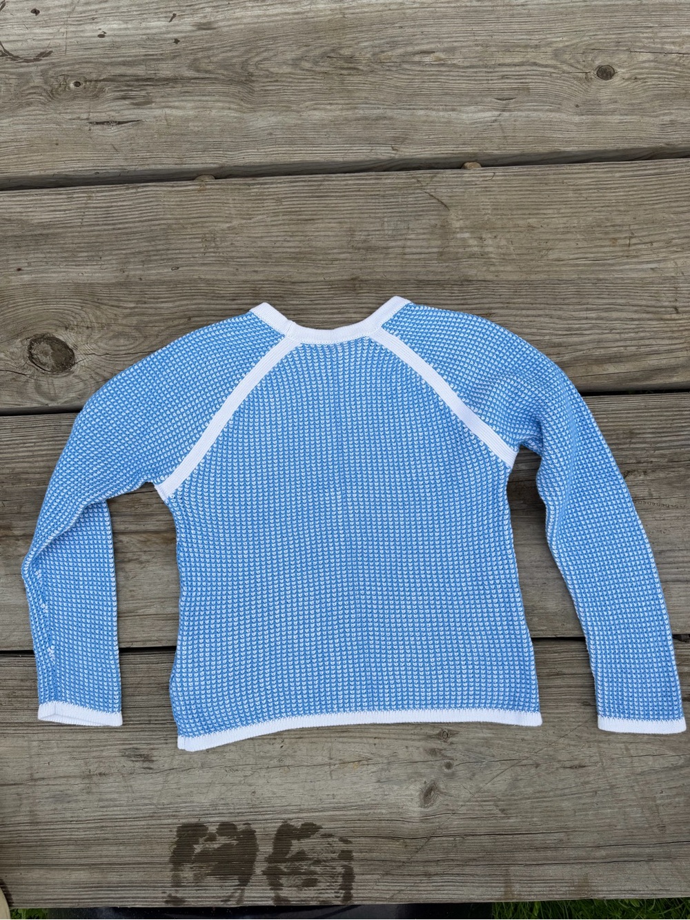 Lilly Pulitzer Light Blue Knit Crewneck with White Trim - Picture 4 of 5